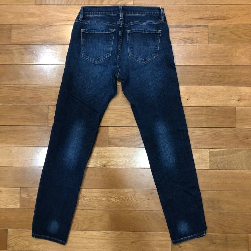 Frame Le Garcon Mid Rise Straight Leg Blue Jeans Size 25